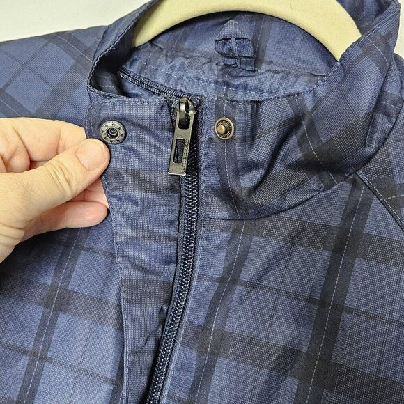 North End Sport Bud Light Womens Jacket Blue Plaid Full zip Lightweight Size L - Picture 5 of 16